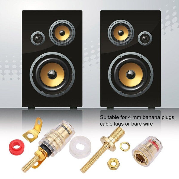 4Mm Banana Plug Gold Plated Terminal Long Binding Column Low Frequency Amplifier Connector 2 Other Home Stereo Components