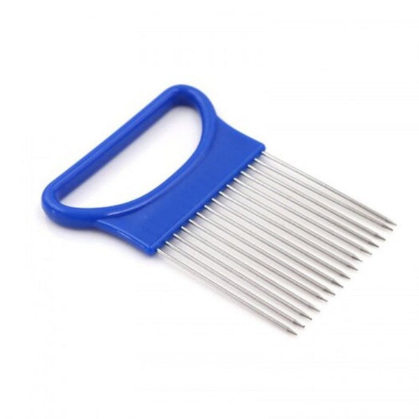 4Pack Onion Tomato Vegetables Slicer Cutting Aid Holder Stainless Steel Slicing Cutter Random Peelers & Slicers