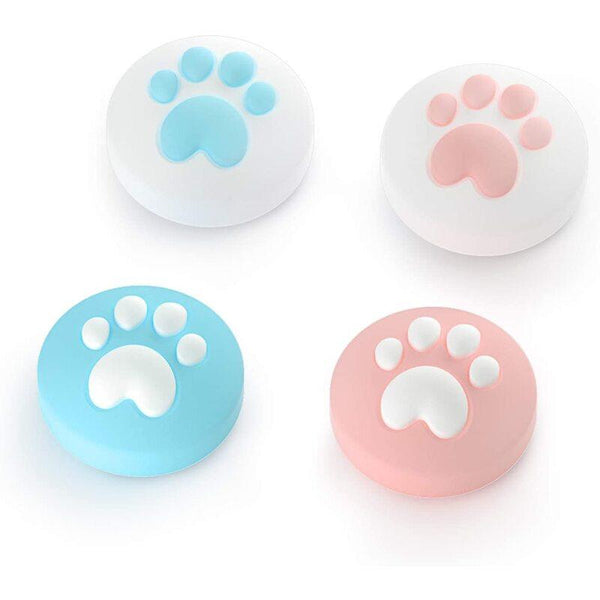 4Pack Switch Handle Button Cap Cat Paw Design Thumb Grip Nintendo Lite Joy Con Controller Soft Silicone Sleeve Controllers & Attachments