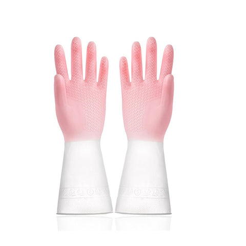 4Pair Kitchen Cleaning Gloves Rubber Latex Dish Washing Waterproof Dishwashing Clothes Household