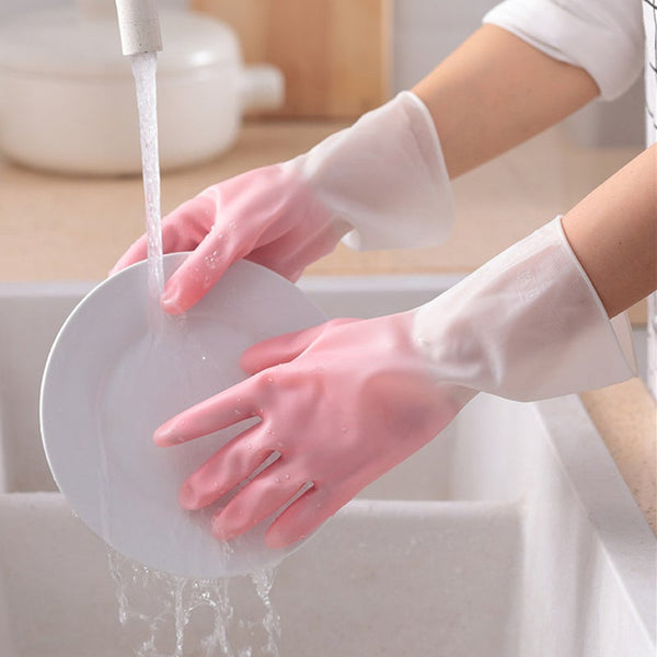 4Pair Kitchen Rubber Latex Dish Washing Waterproof Dishwashing Clothes Household Cleaning Gloves