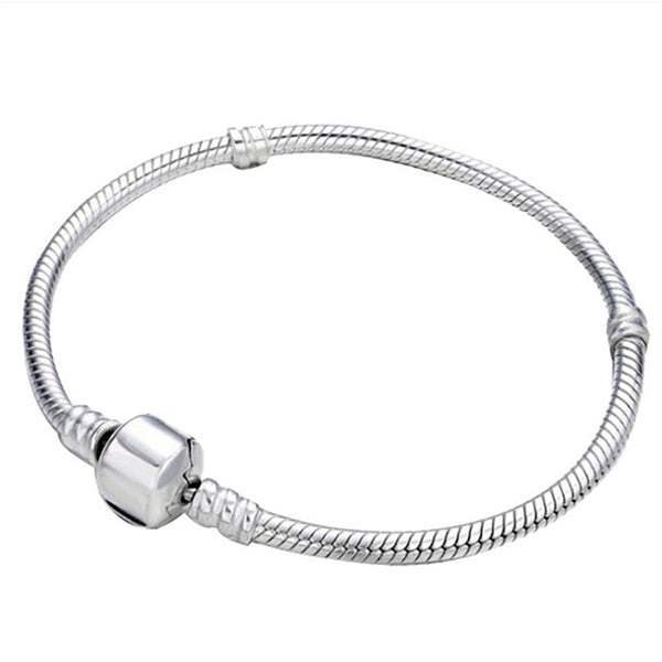 Veile Studios 4Pcs Silver Snake Chain Link Bracelet Fit Charm Wristband Bracelets