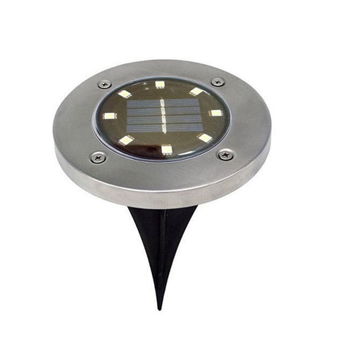 4Pcs 8 Led Solar Power Disk Lights Buried Outdoor Under Ground Waterproof Lamp Landscape & Walkway Lights