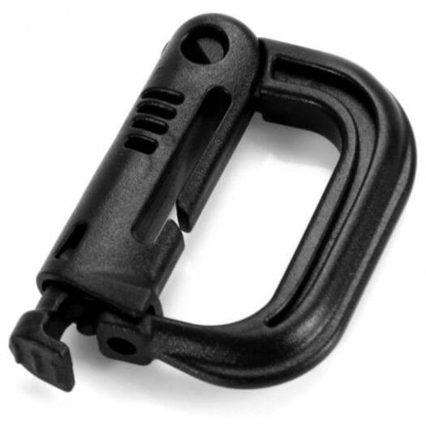 4Pcs Backpack Buckle Plastic Keychain Carabiner Bottle Hanger Black