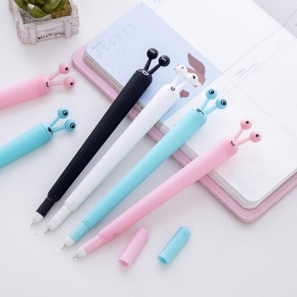 4Pcs Kawaii Snails Panda Soft Silicone Writing Gel Pen School Office Supply Stationery