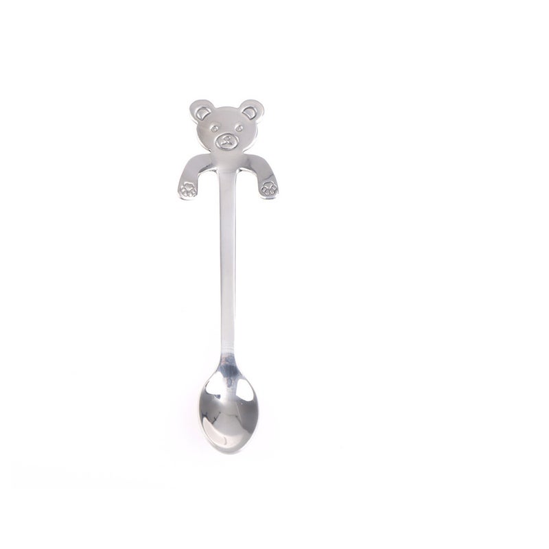 4Pcs Cartoon Bear Panda Coffee Spoons Stainless Steel Kitchen Tool Silver Single Cutlery Pieces