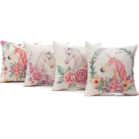 Set Of 4 Unicorn Cushion Covers Home Decor