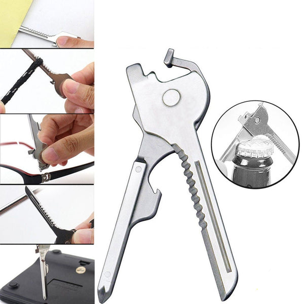 4Pcs Gear Mini Utilities Key Shape Ring Pocket Opener Screwdriver Keychain Survive Tool Multipurpose Knife