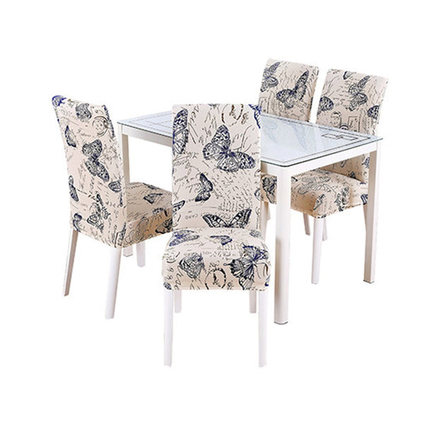 4 Pieces Flower Printed Chair Cover Washable Stretch Banquet Hotel Dining Room Arm Chair Covers