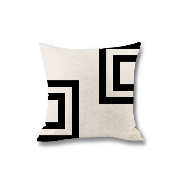4Pcs Geometric Digital Printing Home Pillow Holder Flax Cushion Waist Cover