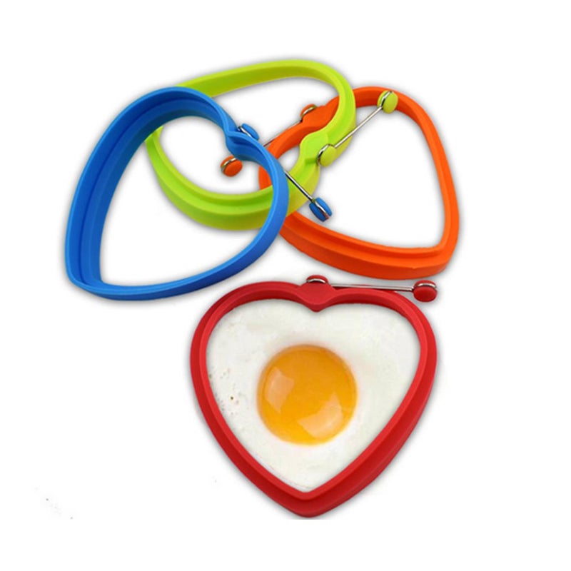 4Pcs Heart Shaped Silicone Nonstick Frying Egg Mould Ring Pancake Rings Mold For Kitchen Cooking Egg & Pancake Rings