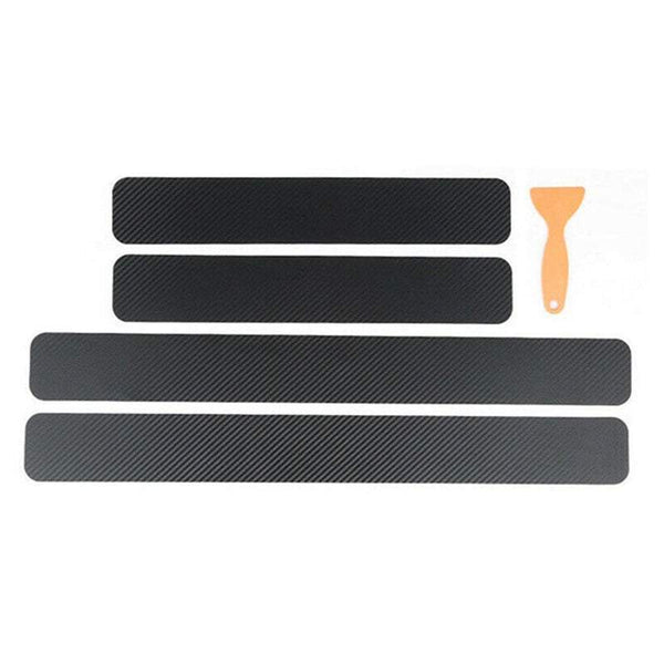 4Pcs Car Floor Mats Anti Scratch Carbon Fibre Vehicle Stickers Mouldings Trim