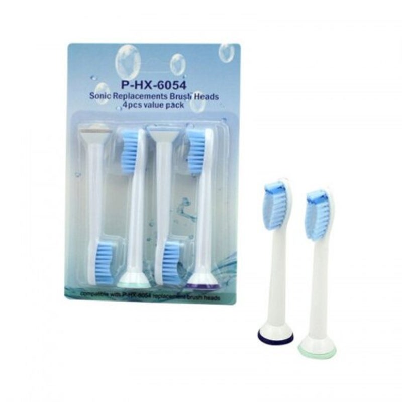 4Pcs Pack Electric Toothbrush Heads Replacement Suitable For 6054 Hx6054 Soft Bristl Blue Toothbrush Replacement Heads