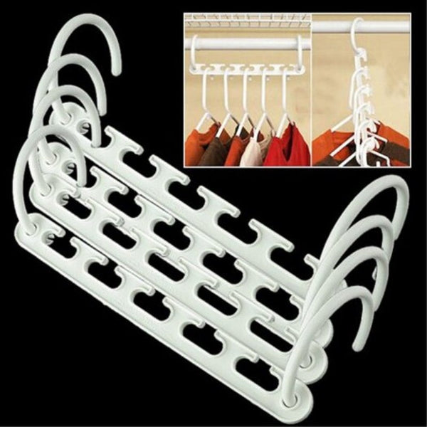 4Pcs Pack Multifunction Magic Hanger Wonder Clothes White Clothes Hangers