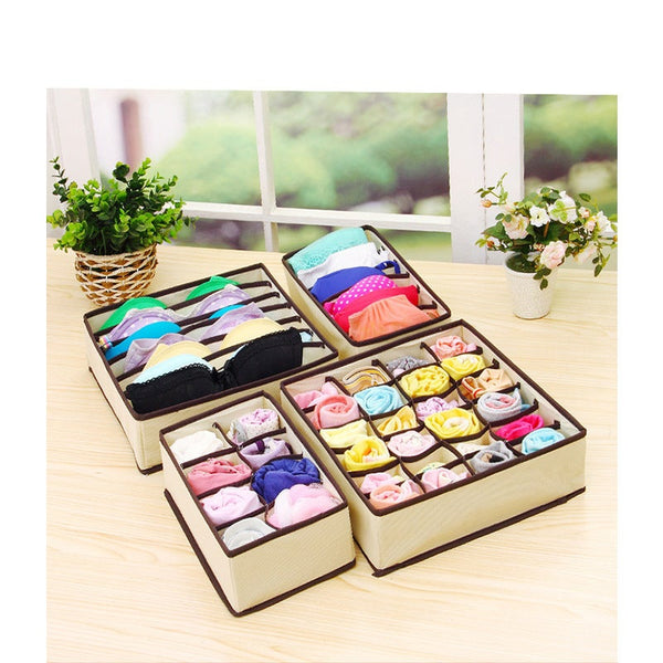 4Pcs Pack Underwear Sock Bra Storage Organiser Garment Bags