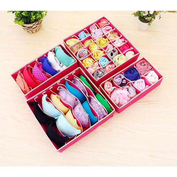 4Pcs Pack Underwear Sock Bra Storage Organiser Ver 2 Garment Bags