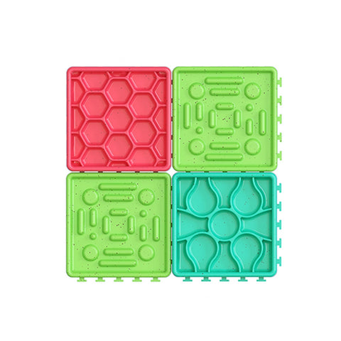 4Pcs Pet Maze Plate Dog Eating Licking Mat Silicone Suction Slow Feeder Food Bowl