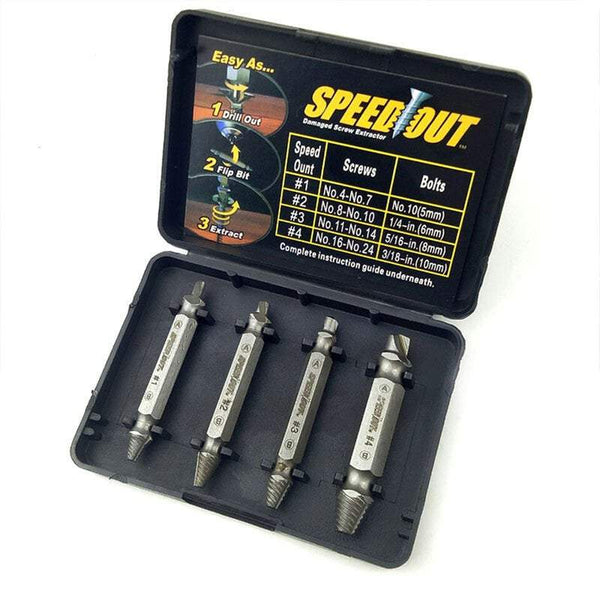 Screw Extractors 4Pcs Double Head Damaged Broken Kit Other Hand Tools