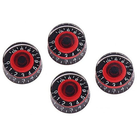 4Pcs Red Black Speed Dial Knobs For Gbn Epi Style Electric Guitar Multi