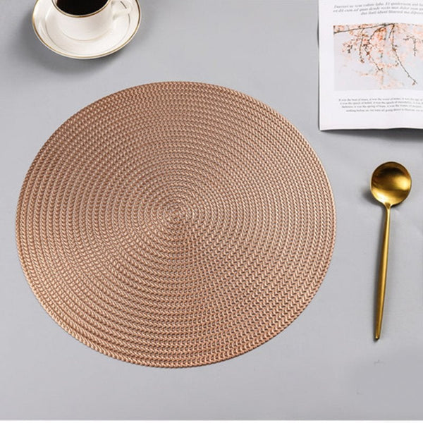 4Pcs Round Heat Insulation Placemat For Hotel Restaurant Steak Plate Placemats