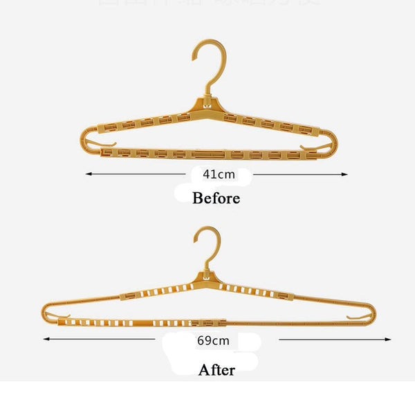 4Pcs Seamless Towel Clothes Storage Hanger Non Slip Wet Dry Drying Rack Retractable Scarf Holder Household Tool Clothes Hangers