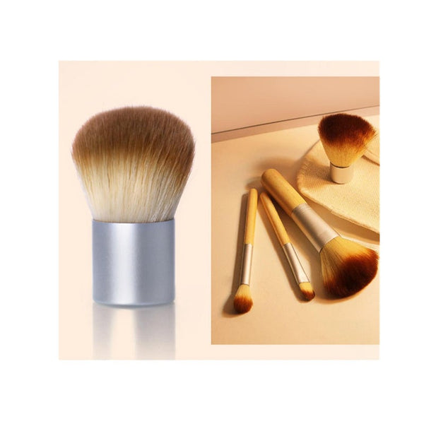 4Pcsset Bamboo Cosmetic Brush Foundation Powder Eyeshadow Makeup Tool Log Color