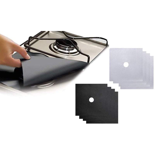 Kitchen Shelves 4Pcs / Set Non Stick Reusable Gas Hob Protectors Stove Burner Covers