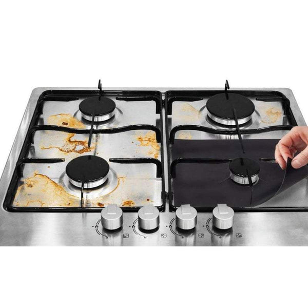 Kitchen Shelves 4Pcs / Set Non Stick Reusable Gas Hob Protectors Stove Burner Covers