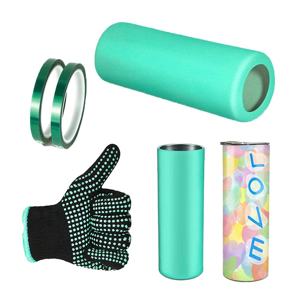 4 Piece Set Sublimation Tumblers Silicone Sleeve Kit For 20 Ounce Skinny Straight Glassware & Drinkware
