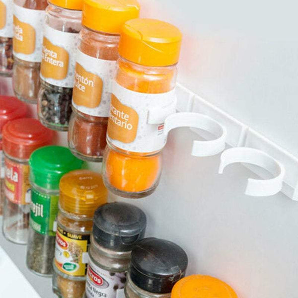 Oil Vinegar Storage 4Pcs Adhesive Spice Clips Shelf Bottle Organiser Rack Spice Jars & Racks