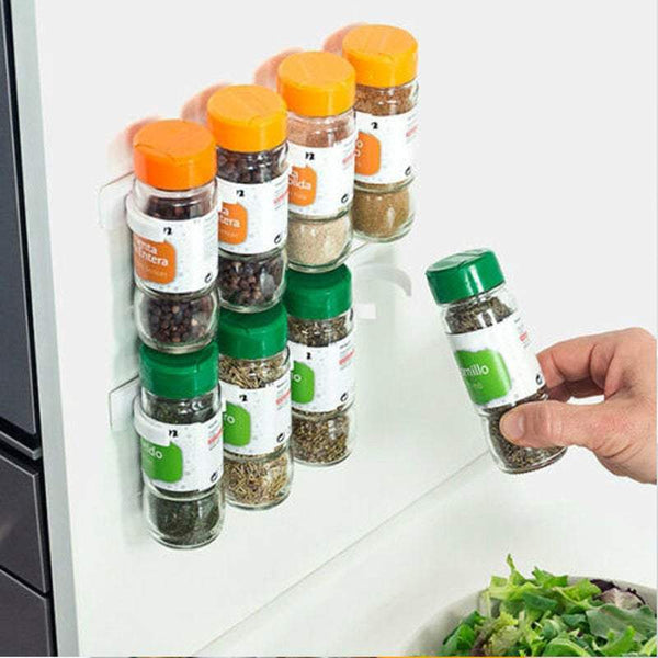 Oil Vinegar Storage 4Pcs Adhesive Spice Clips Shelf Bottle Organiser Rack