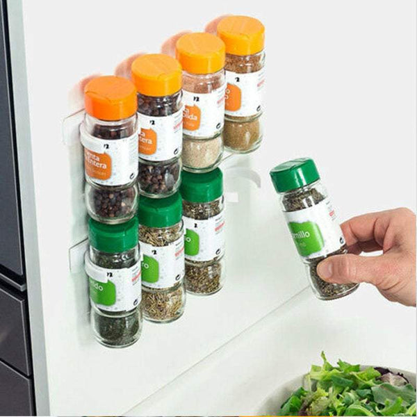Oil Vinegar Storage 4Pcs Adhesive Spice Clips Shelf Bottle Organiser Rack Spice Jars & Racks