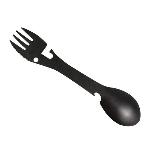4Pcs Tableware Spoon Multi Tool Can Opener Flatware Portable Bottle Cutlery Multitool Camp Utensil Fork Spork Stainless Steel Picnic