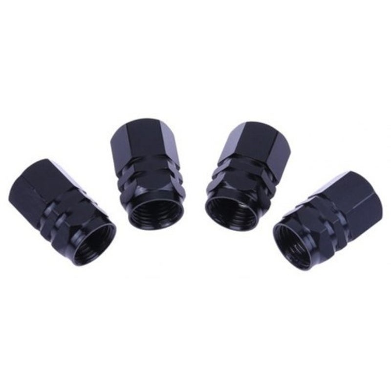 4Pcs Universal Aluminum Car Air Valve Caps Bicycle Tire Cover Wheel Black Valve Stems Caps