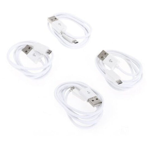 4Pcs Universal Usb To Micro Data / Charging Cable White