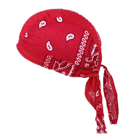 4Pcs Unisex Bandana Hat Cotton Durag Print Cap Turban Headwrap Headwear Red Hats