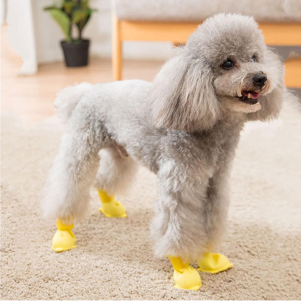 4Pcs Cartoon Pet Rain Boots Waterproof Non Slip Wear Resistant Shoes For Dogs Pink M Dog Clothing & Shoes