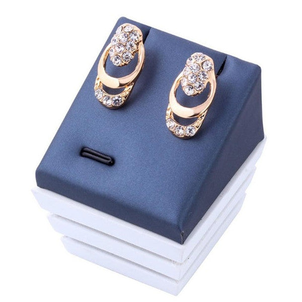 Veile Studios 4Pcs Fashion Exaggerated Glittering Jewelry Necklace Earrings Jewellery Sets