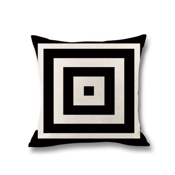 4Pcs Geometric Digital Printing Pillow Holder Flax Cushion Waist Cover Cushions & Decorative Pillows