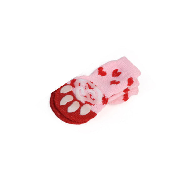4Pcs Warm Dog Cotton Anti-Slip Paw Protector Socks Pet Supplies