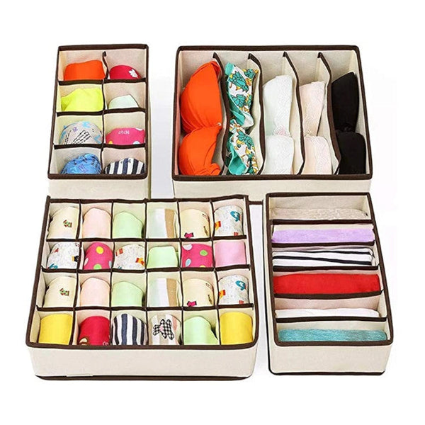 Garment Bags 4Pcs Pack Underwear Sock Bra Storage Organiser