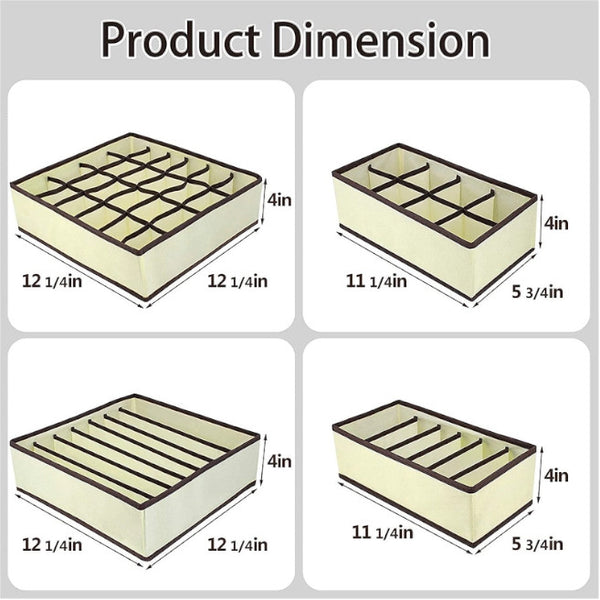 4Pcs Pack Underwear Sock Bra Storage Organiser Garment Bags