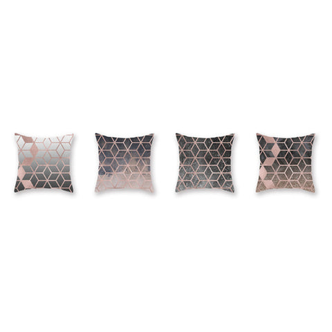 4Pcs Rose Golden Powder Pillow Peach Skin Velvet Sleeve Cushions & Decorative Pillows