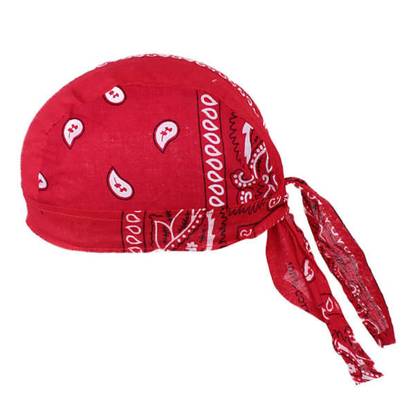 4Pcs Unisex Bandana Hat Cotton Durag Print Cap Turban Headwrap Headwear Red