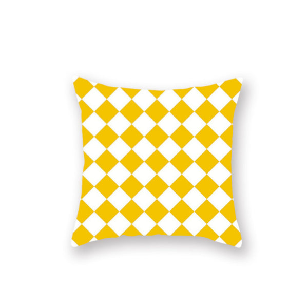 4Pcs Yellow Geometric Stripes Zigzag Pillowcase Sofa Cushion 45X45cm