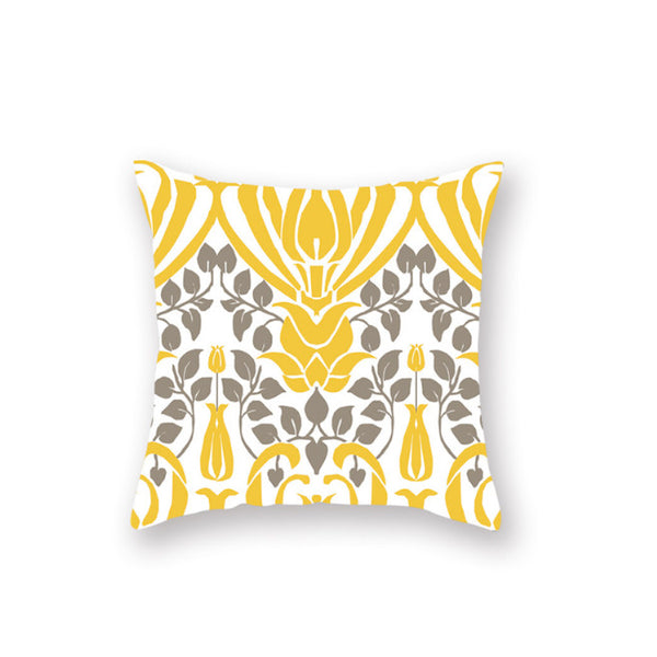 4Pcs Yellow Geometric Pattern Pillowcase Sofa Cushion 45X45cm Cushions & Decorative Pillows