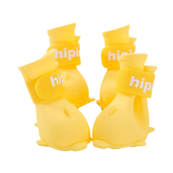 4Pcs Cartoon Pet Rain Boots Waterproof Non Slip Wear Resistant Shoes For Dogs Pink M Dog Clothing & Shoes