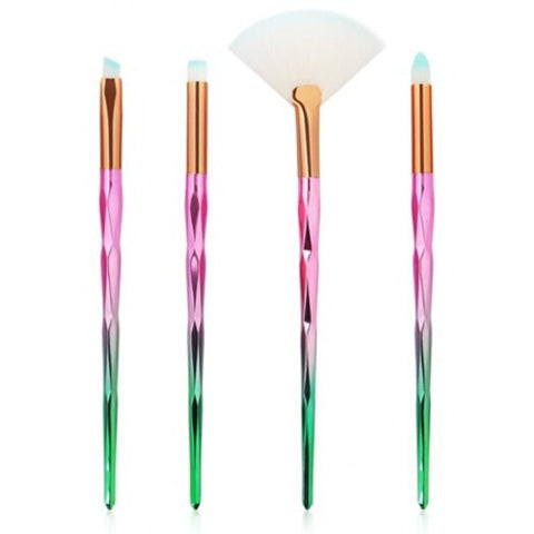 4Pcszircon Handle Ultra Soft Makeup Brush Set Multi
