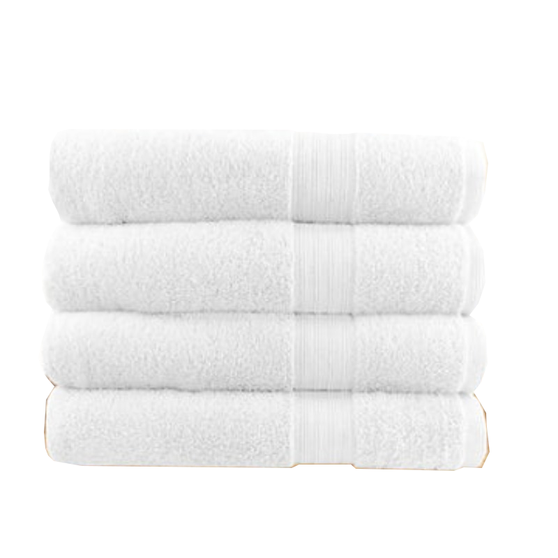 4 Piece Ultra Light Cotton Bath Towels In White Towels & Washcloths