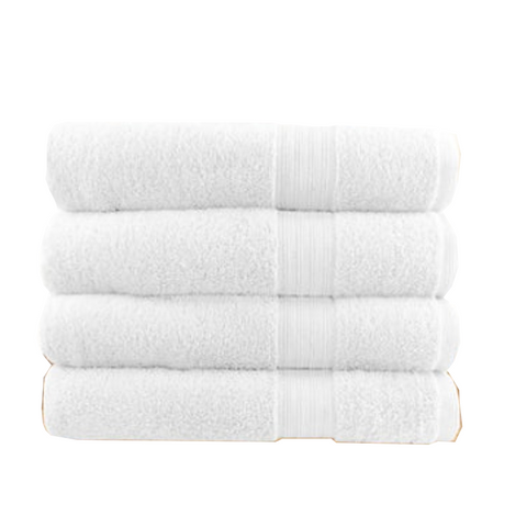 4 Piece Ultra Light Cotton Bath Towels In White Towels & Washcloths